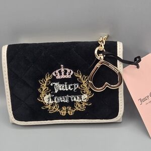 Juicy Couture Black and Cream Wallet with Heart Charm